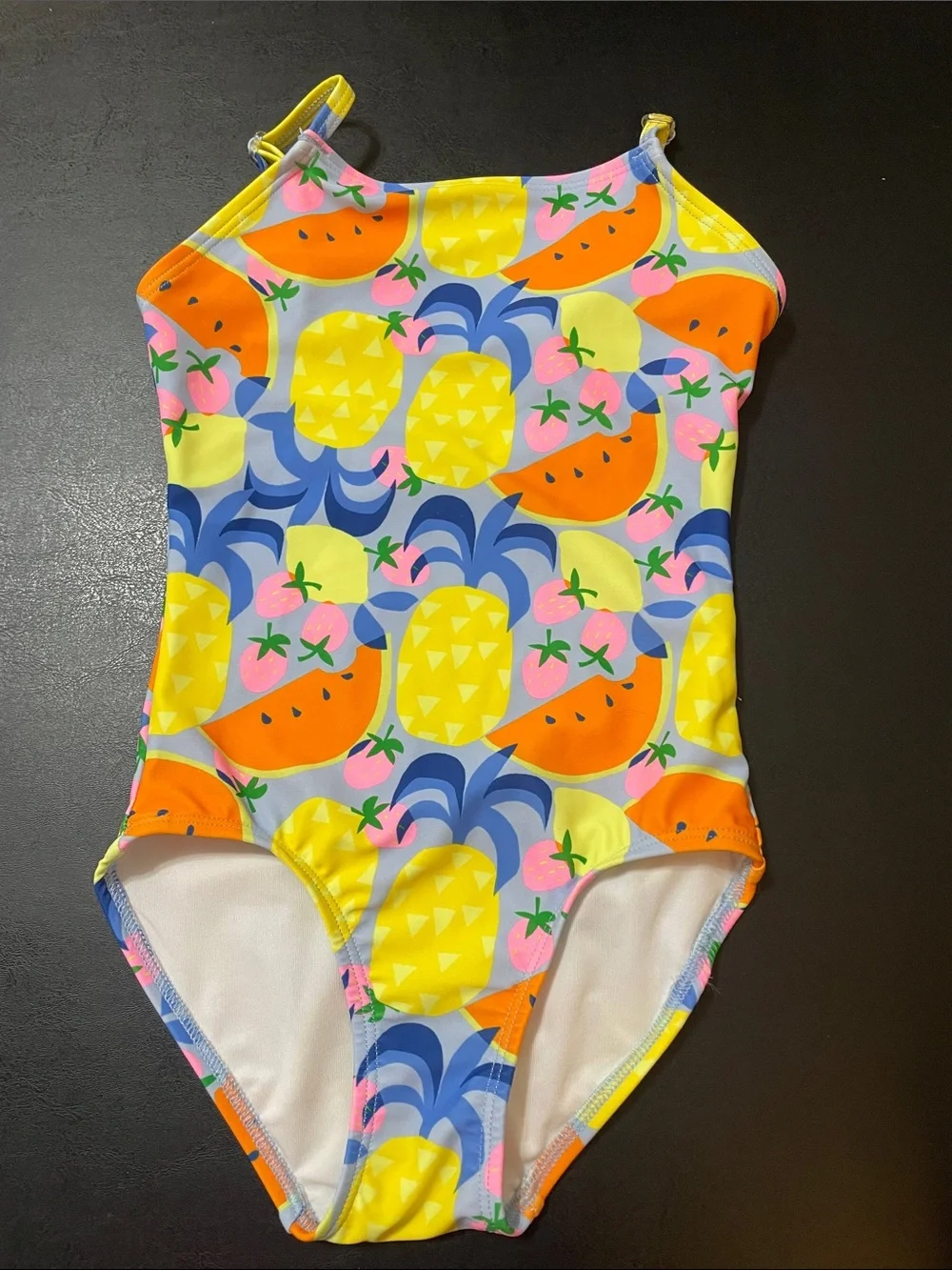 Old Navy Tropical Fruit One-Piece Swimsuit in Yellow, Orange & Pink Sz. 5 XS